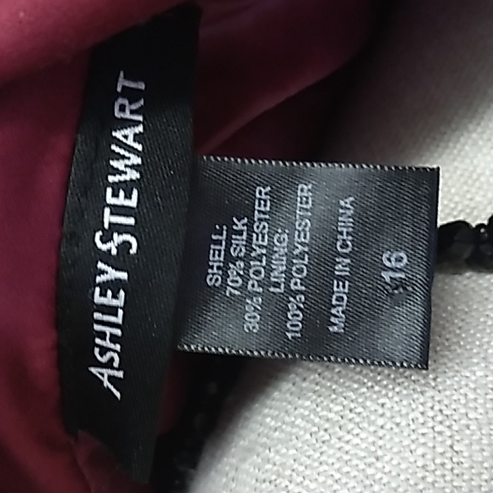 AMAZING!!! SHARP ASHLEY STEWART SZ 16 TWO PIECE RASPBERRY SILK / POLY SET - Picture 12 of 13
